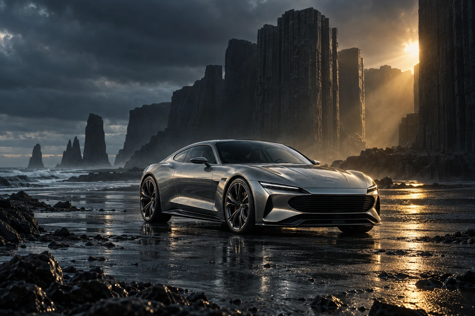 Tidal concept vehicle in the finished architectural composition