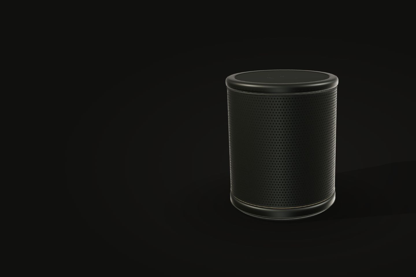 Original Vell speaker in graphite, rendered from the interactive 3D model